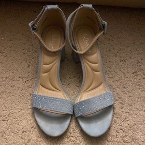Light Blue 8 1/2 Stoned Heel sandal
